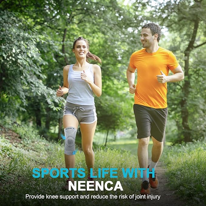 NEENCA Knee Sleeve – Knee Braces for Knee Pain, Joint Pain Relief, Swelling, Inflammation Relief, and Circulation, Knee Support for Women and Men (Gray, Small)