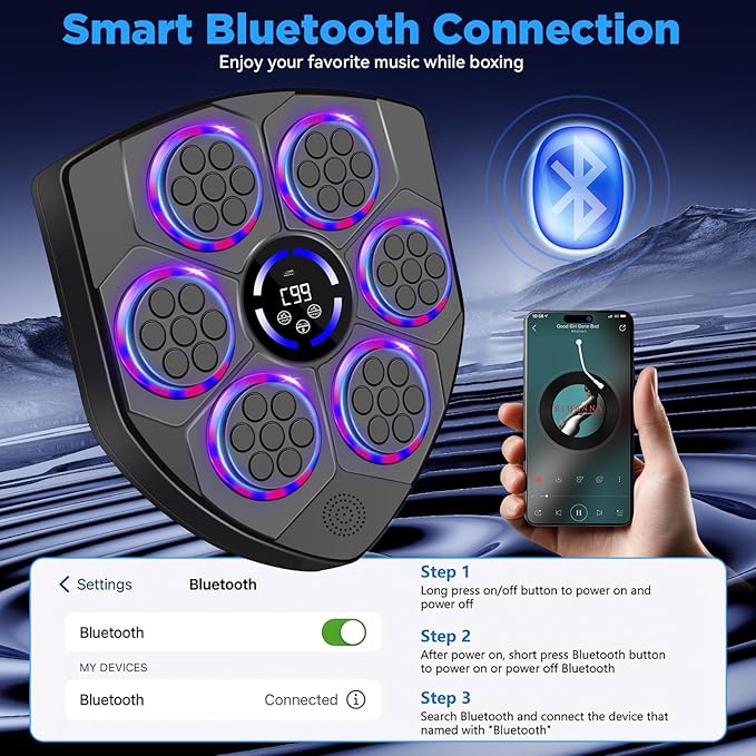 Music Boxing Machine,Smart Boxing Machine for Adults with Boxing Gloves,9 Modes & 9 Speeds Wall Mounted Music Punching Machine for Home Gym Office Workout