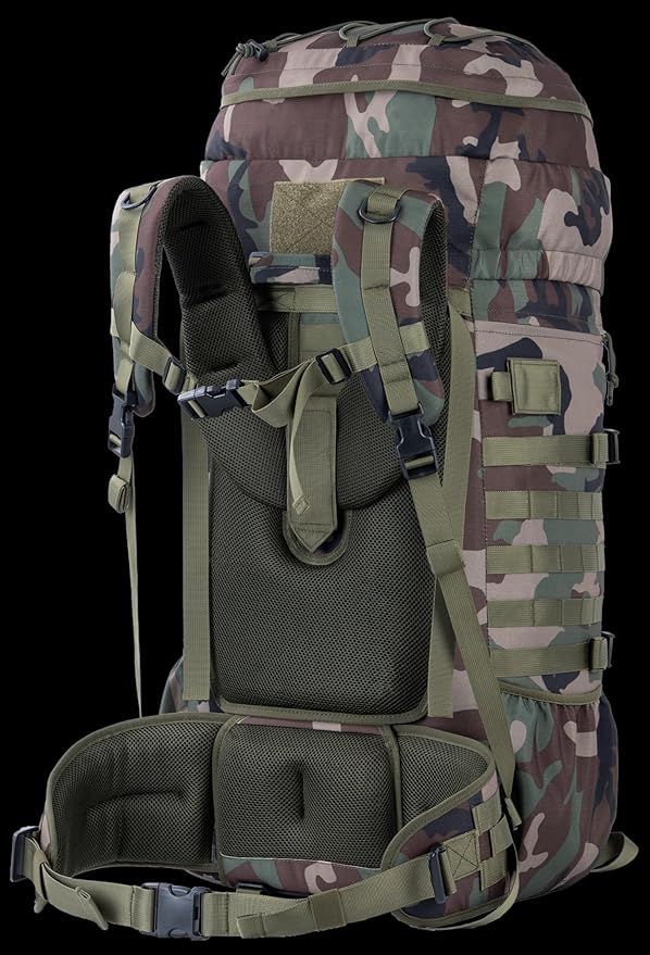 75L Large Tactical Backpack Military Ruchsack with Internal Frame, MOLLE, and Hydration System for Camping Backpacking Hiking