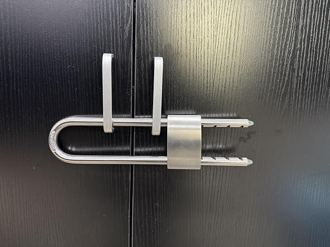 All Weather Stainless Steel 2-Pack Keyed Alike Bike U Locks, Outdoor Pad Locks with 8 Keys, 2.76 in. (70mm) Wide, Adjustabl Shackle Marine Locks for Bike,Boat,Gate,Cabinet,Scooter,etc.
