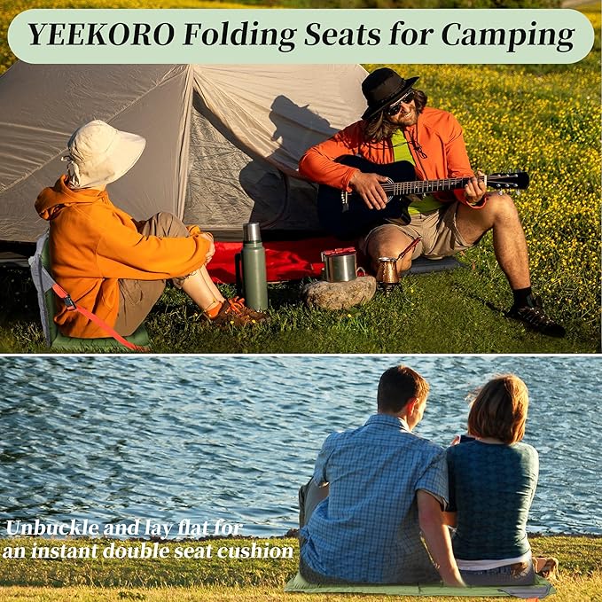 Inflatable Stadium Seats, Portable Bleacher Seat with Back Support, Foldable and Lightweight Chairs for Sporting Events/Camping, Stadium Seats with Storage Bag Lounge Chair