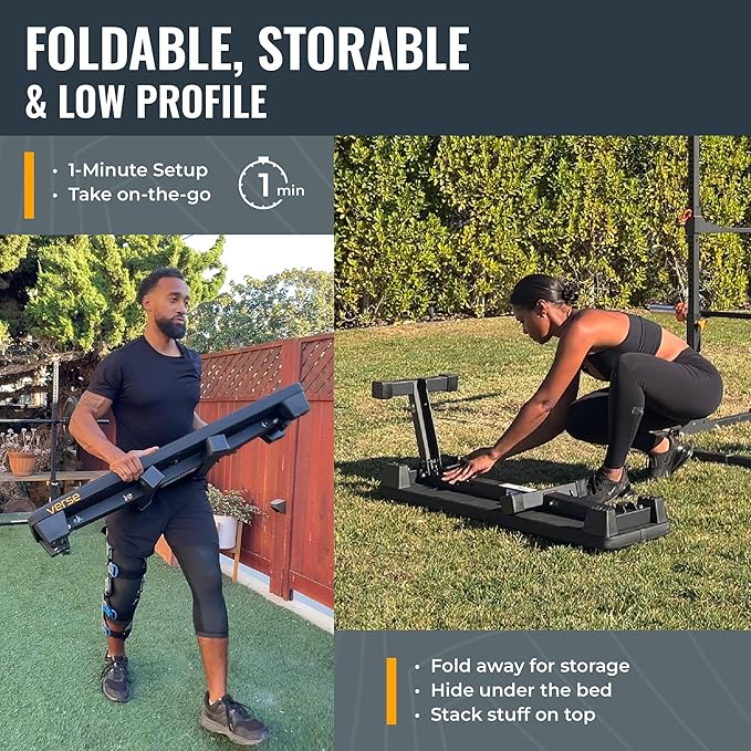 Verse Agile Folding Weight Bench – Compact & Portable Workout Bench for Home Gym – Heavy-Duty 1,000 lb Capacity, Foldable Flat Bench for Strength Training, Adjustable Decline Sit-Up Bench for Full-Body Workouts