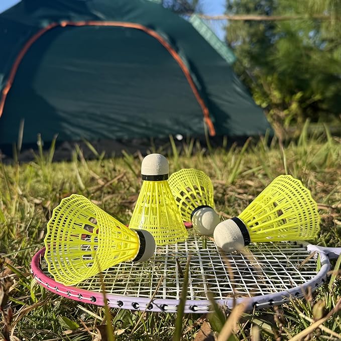 12 Packs Nylon Badminton Shuttlecocks Birdies Nylon Feather Shuttlecocks Badminton Birdies Great Stability ＆ Durability Indoor Outdoor Sports Hight Speed Training