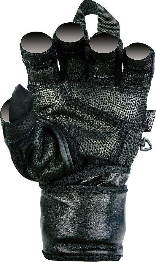 Epic Leather Gym Gloves with Built in 2" Wide Wrist Wraps Grip & Design for Weightlifting Power Lifting Bodybuilding & Strength Training Workout Exercises,Size : 2X-Large 9 5/8" - 10 1/2"