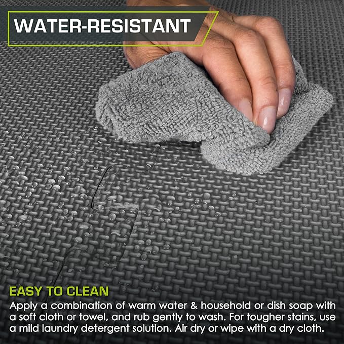 ProsourceFit Extra Thick Puzzle Exercise Mat, EVA Foam Interlocking Tiles for Protective, Cushioned Workout Flooring for Home and Gym Equipment, Grey - 3/4 inch - 96 Sq Ft - 24 Tiles