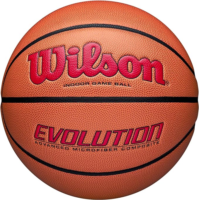 WILSON Evolution Indoor Game Basketballs - Size 5, Size 6 and Size 7