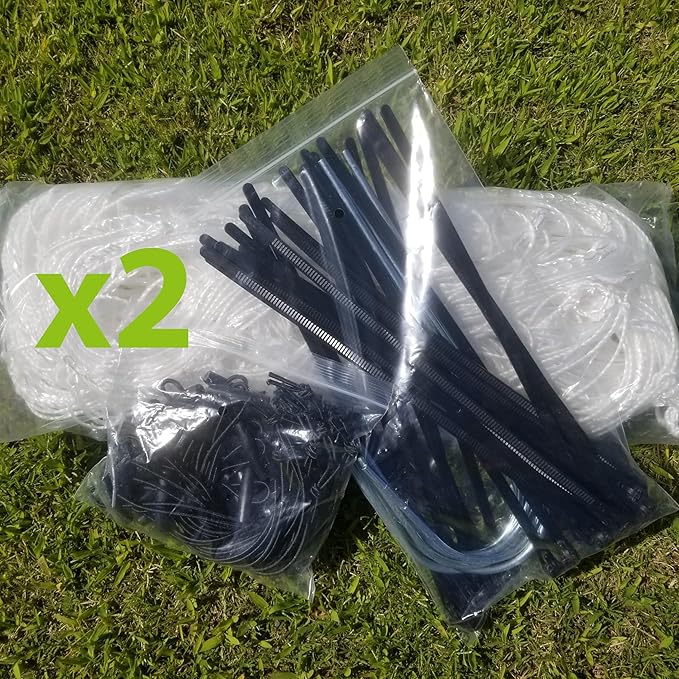 PASS Premier® 12 X 6 Ft. Youth Size Steel Soccer Goal. 2" Diameter Strongest Steel Frame w/Durable 4mm Net, Ground Stakes, Elastic Clasp & Re-Usable Ties. 12x6 Ft. Practice Aid.
