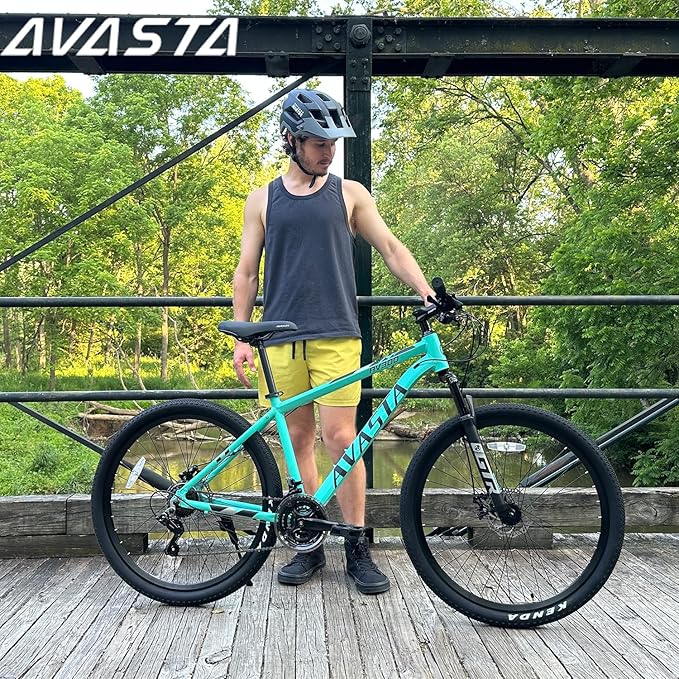 AVASTA AV300 26 27.5 inch Mountain Bike with 21-Speed，Aluminum Frame, Dual Disc Brake, Comfortable Saddle,Multiple Colors