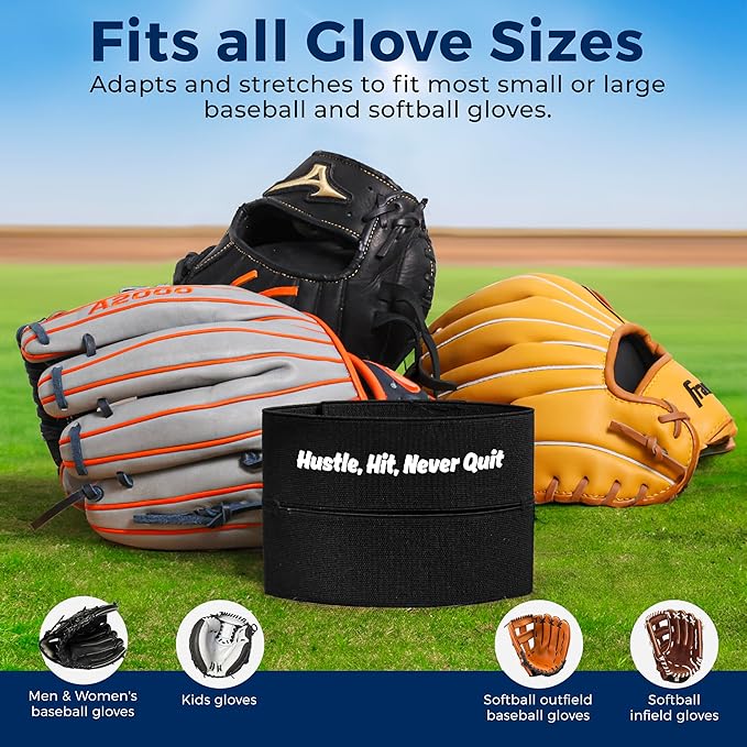 TOFL Baseball Glove Wrap | Premium Elastic Band for Perfect Glove Shape, Break-in & Maintenance | Shape Locker for Men’s & Women’s Softball, Adult & Youth Baseball Mitts, Fits Big & Small Sizes
