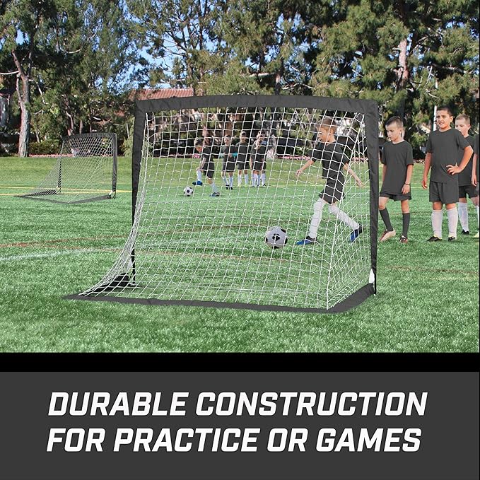 GoSports 4 x 3 ft Portable Soccer Goals for Kids - 13 Colors - Set of 2 Team Tone Pop Up Nets for Backyard