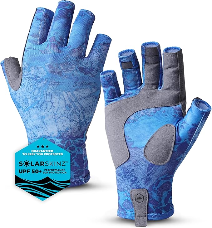Tough Outdoors UV Fishing Gloves - Fingerless, Kayaking & Sailing - UPF 50+ Sun Protection