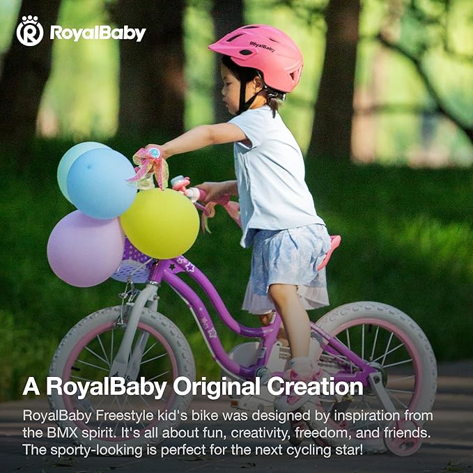 RoyalBaby Girls Bike EZ Bike Stargirl Training Free Balance to Pedal Easy Learning Bicycle, 12-20 Inch for Toddlers & Big Kids.