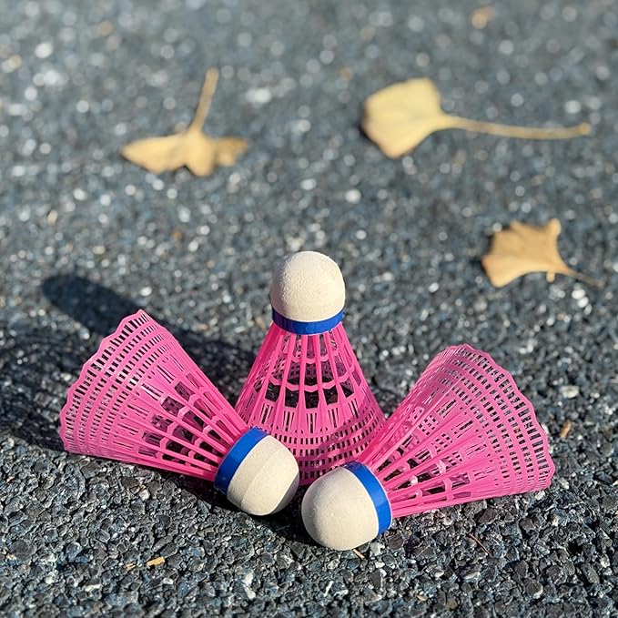 12 Packs Nylon Badminton Shuttlecocks Birdies Nylon Feather Shuttlecocks Badminton Birdies Great Stability ＆ Durability Indoor Outdoor Sports Hight Speed Training
