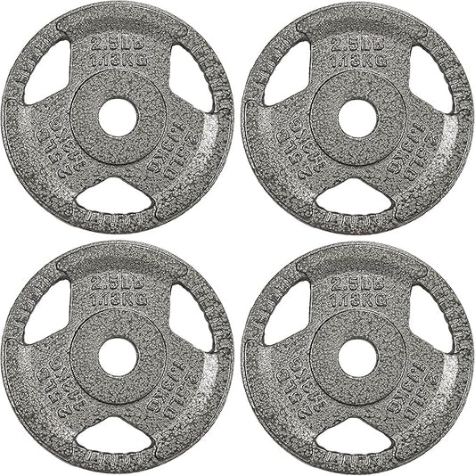 Cast Iron Gym Weight Plates | 1" and 2" Olympic Bumper Plates for Weightlifting, CrossFit, Deadlift, and Squat