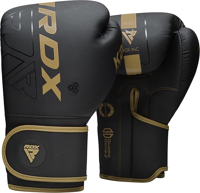RDX Boxing Gloves, Pro Training Sparring, Maya Hide Leather, Muay Thai MMA Kickboxing, Men Women Adult, Heavy Punching Bag Focus Mitts Pads Workout, Ventilated Palm, Multi Layered, 8 10 12 14 16 18 Oz