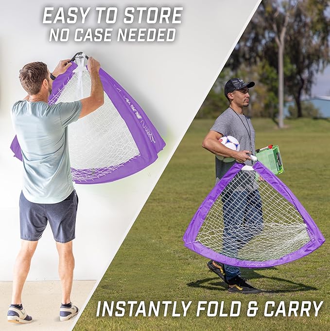 GoSports 4 x 3 ft Portable Soccer Goals for Kids - 13 Colors - Set of 2 Team Tone Pop Up Nets for Backyard