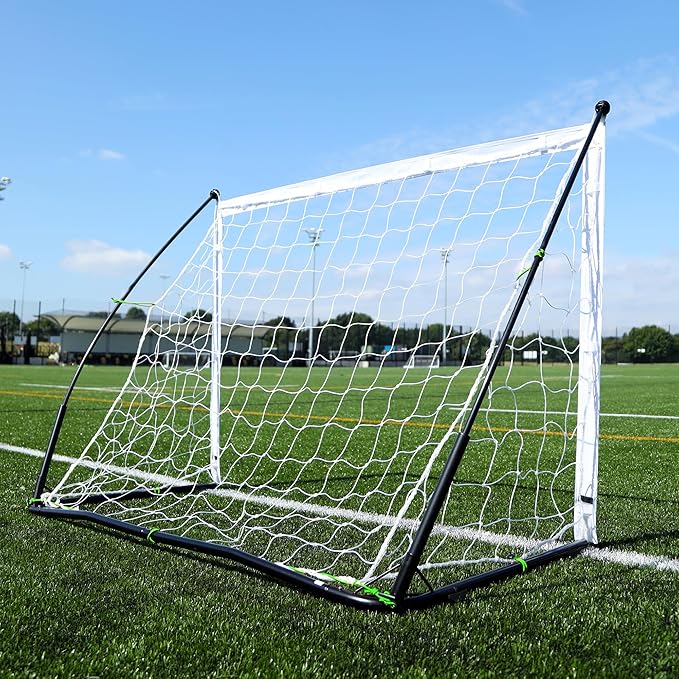 QUICKPLAY Kickster Elite Portable Soccer Goal | Integrated Weighted Base for Training on Turf, Hard Floors or Grass | Sizes 5x3', 6x4', 12x6', 16x7', & 3x2M [Single Goal]