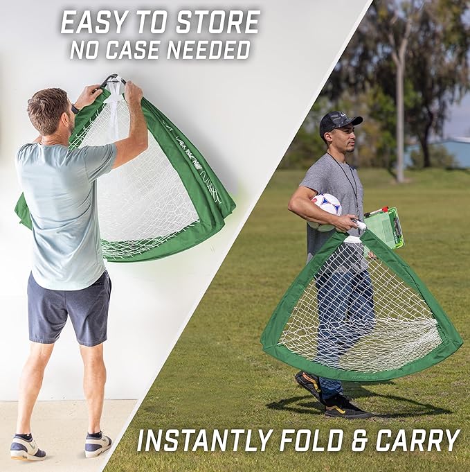 GoSports 4 x 3 ft Portable Soccer Goals for Kids - 13 Colors - Set of 2 Team Tone Pop Up Nets for Backyard