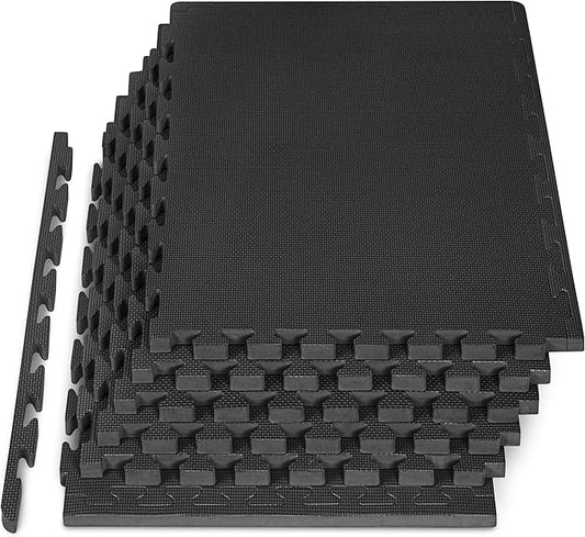 ProsourceFit Extra Thick Puzzle Exercise Mat ¾” and 1", EVA Foam Interlocking Tiles for Protective, Cushioned Workout Flooring for Home and Gym Equipment