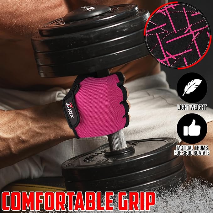 ZRIX Breathable Workout Gloves for Women, Weight Lifting Gloves for Gym, Cycling, Exercise, Fitness and Training, with Excellent Grip and Cushion Pads
