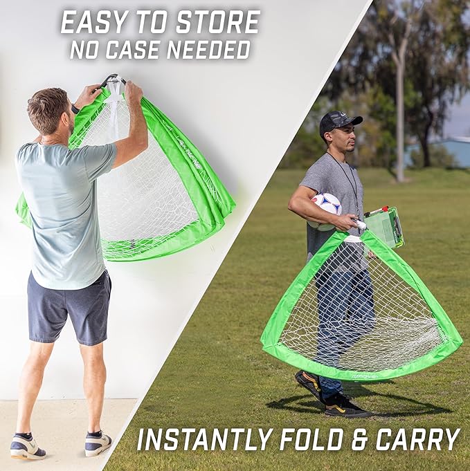 GoSports 4 x 3 ft Portable Soccer Goals for Kids - 13 Colors - Set of 2 Team Tone Pop Up Nets for Backyard