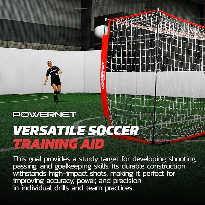 PowerNet Soccer Goal for Backyard, 3Mx2M / 12x6 FT Portable Soccer Net, Sports & Outdoors Training Equipment, 1 Goal & Zipper Storage Bag