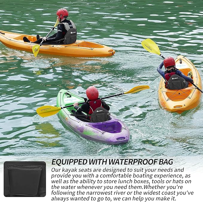 Kayak Seat Luxurious Padded Canoe SUP Seat Adjustable Boat Seat Comfortable Composite Quick Dry Fishing Seat Back Support for Universal Sit