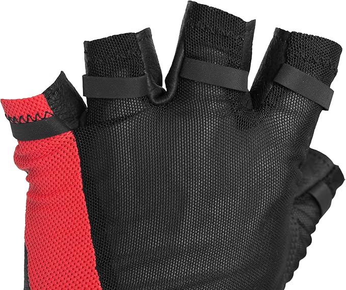 Superset Leather Workout Gloves for Weight-Lifting (Padded) Perfect for Gym Training (Breathable) Black /Size : 7 Mens XS Womens M