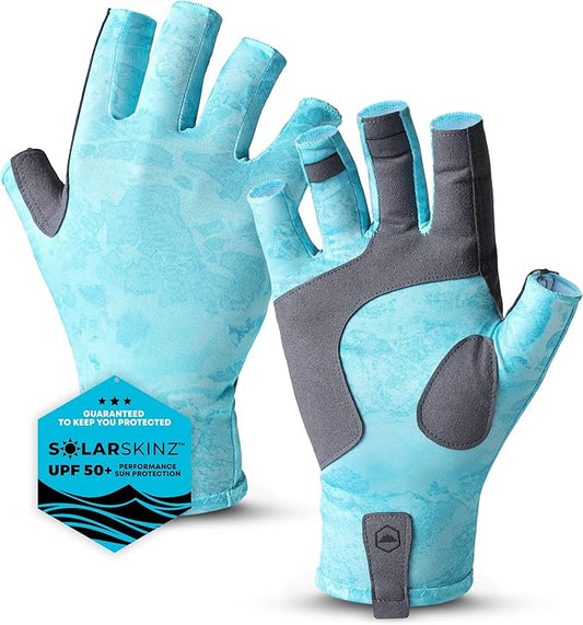 Tough Outdoors UV Fishing Gloves - Fingerless, Kayaking & Sailing - UPF 50+ Sun Protection