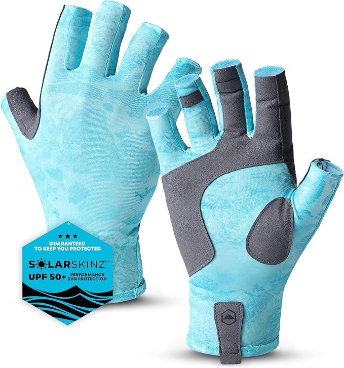 Tough Outdoors UV Fishing Gloves - Fingerless, Kayaking & Sailing - UPF 50+ Sun Protection