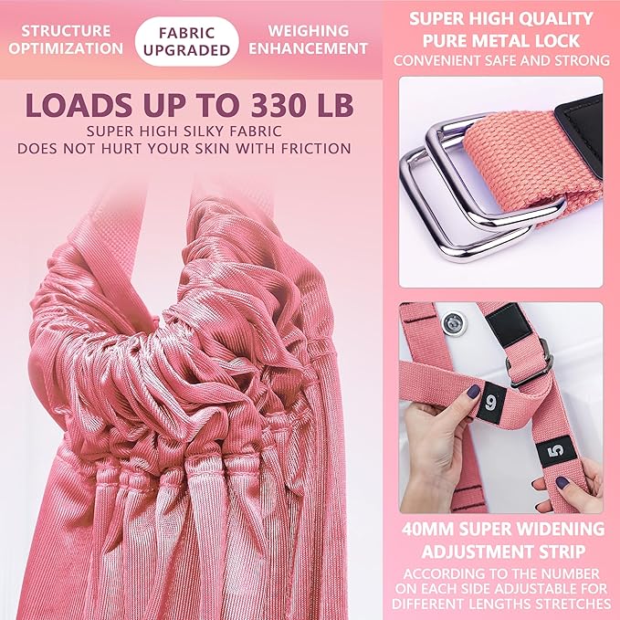 Leg Stretcher Strap, Stretching Equipment with Door Anchor Flexibility Trainer Backbend Assist for Dance Aerial Yoga Ballet Leg Stretching Exercise