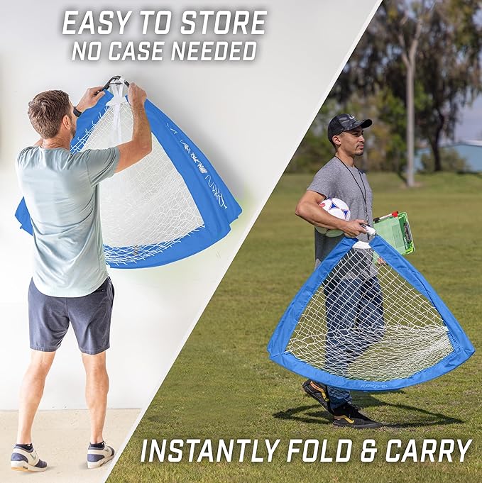 GoSports 4 x 3 ft Portable Soccer Goals for Kids - 13 Colors - Set of 2 Team Tone Pop Up Nets for Backyard
