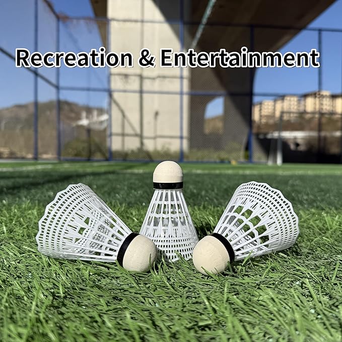 12 Packs Nylon Badminton Shuttlecocks Birdies Nylon Feather Shuttlecocks Badminton Birdies Great Stability ＆ Durability Indoor Outdoor Sports Hight Speed Training