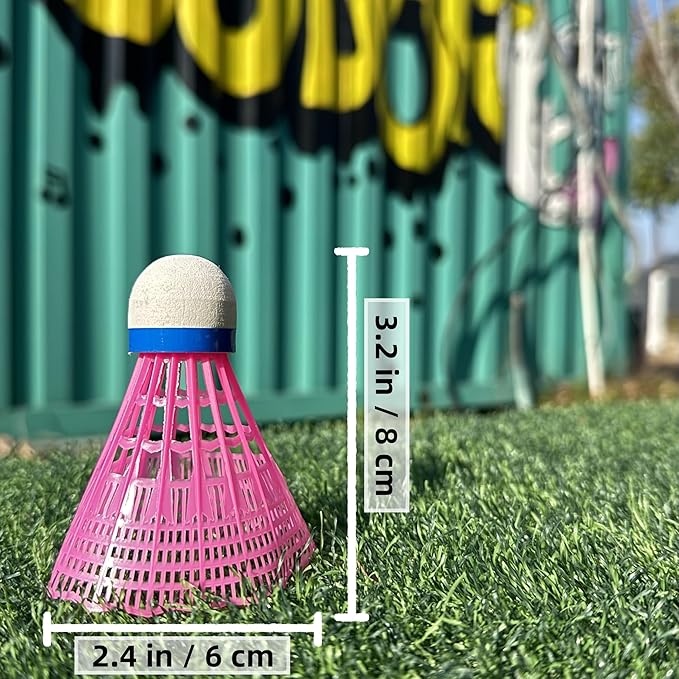 12 Packs Nylon Badminton Shuttlecocks Birdies Nylon Feather Shuttlecocks Badminton Birdies Great Stability ＆ Durability Indoor Outdoor Sports Hight Speed Training