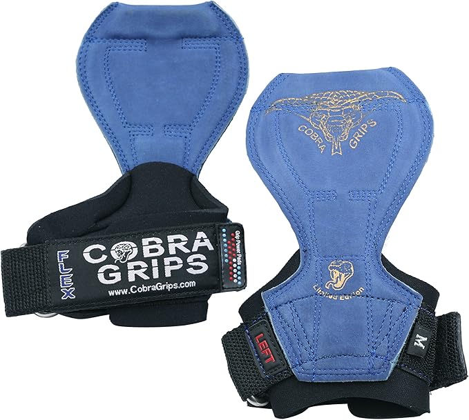2018 Cobra Grips Flex Model Weight Lifting Gloves Heavy Duty Straps Alternative Power Lifting Hooks for Deadlifts with Padded Wrist Wrap Support Bodybuilding