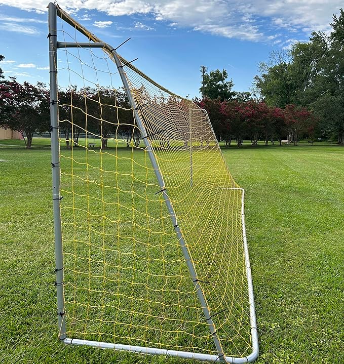 Pass Official Size 24X8X5 Ft. Steel Soccer Goal. Heavy Duty with Two NETS. Regulation Size. Professional Portable Practice Training Aid. 2" Diameter Frame. One Year Warranty. (2 NETS+One Goal).
