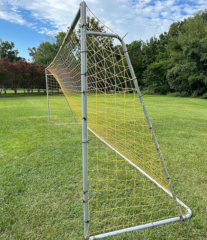Pass Official Size 24X8X5 Ft. Steel Soccer Goal. Heavy Duty with Two NETS. Regulation Size. Professional Portable Practice Training Aid. 2" Diameter Frame. One Year Warranty. (2 NETS+One Goal).
