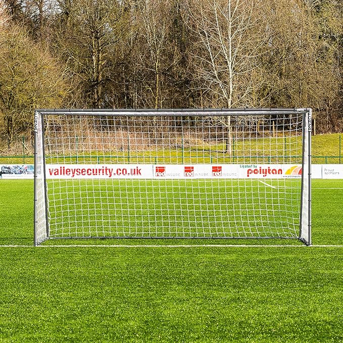 FORZA Steel42 Soccer Goals | Ultra Tough Steel Goal [6 Sizes] | Regulation Size, Weather-Resistant, Portable with Ground Stakes & Optional Rebound Kit