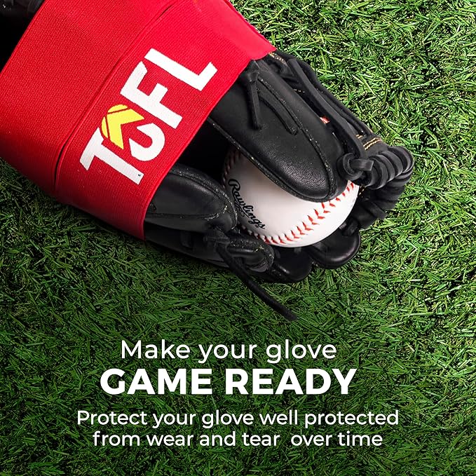 TOFL Baseball Glove Wrap | Premium Elastic Band for Perfect Glove Shape, Break-in & Maintenance | Shape Locker for Men’s & Women’s Softball, Adult & Youth Baseball Mitts, Fits Big & Small Sizes